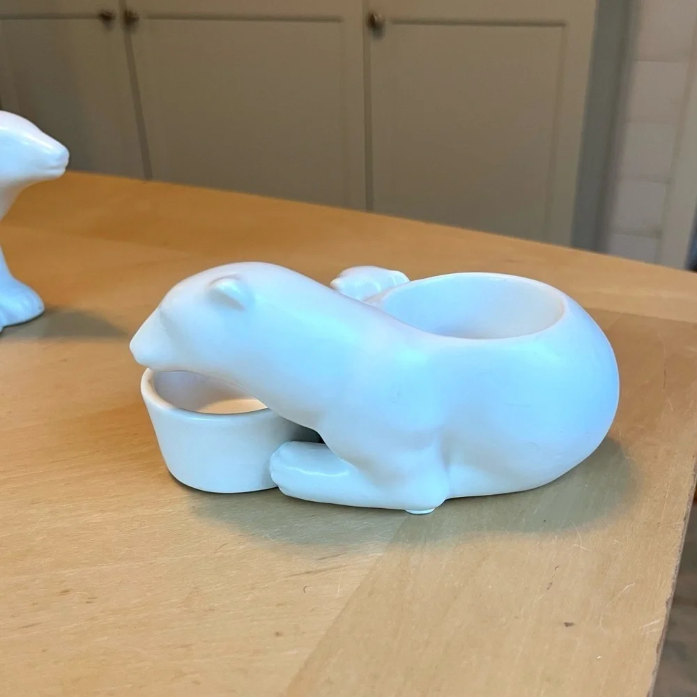 Yankee Candle Polar Bear Family Tea Light & Votive Candle Holders Set of 2